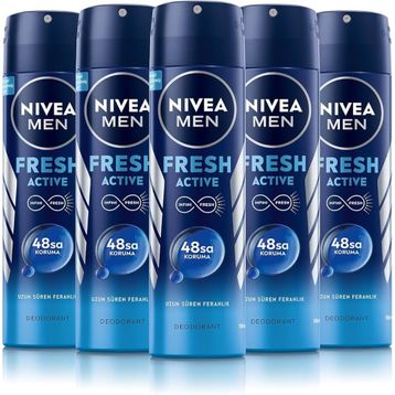 Nivea Men Fresh Active 5x150 ml Erkek Sprey Deodorant