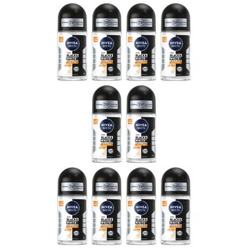 Nivea Men Invisible Black and White Güçlü Etki 10x50 ml Erkek Roll-On
