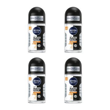 Nivea Men Invisible Black and White Güçlü Etki 4x50 ml Erkek Roll-On