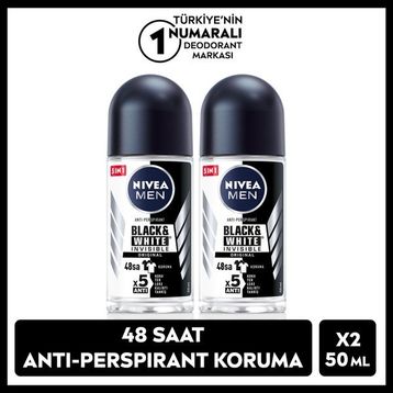 Nivea Men Invisible Black & White 2x50 ml Erkek Roll-On Deodorant