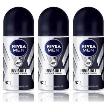 Nivea Men Invisible Black&White 3x50 ml Erkek Roll-On Deodorant