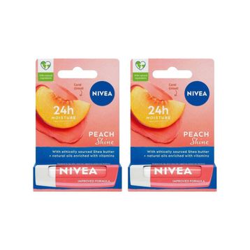 Nivea Peach Shine Şeftali 2x4.8 gr Dudak Bakım Kremi