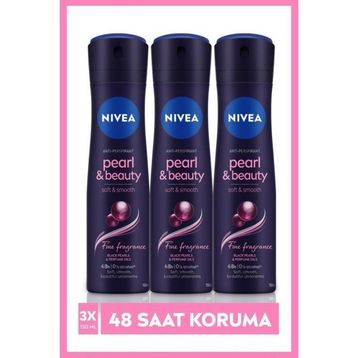 Nivea Pearl Beauty Black 3x150 ml Kadın Sprey Deodorant
