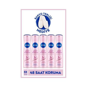 Nivea Pearl Beauty Black 5x150 ml Kadın Sprey Deodorant