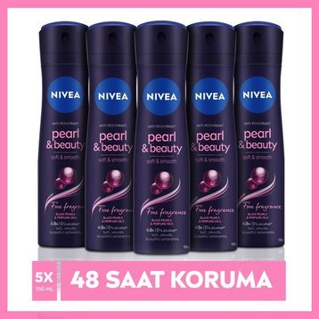 Nivea Pearl Beauty Black 5x150 ml Kadın Sprey Deodorant