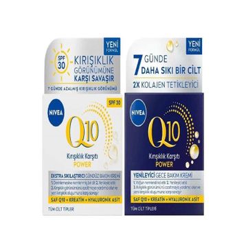 Nivea Q10 Power 50 ml Anti-Aging Gündüz Bakım Kremi + Nivea Q10 Power Anti Aging 50 ml Gece Bakım Kremi
