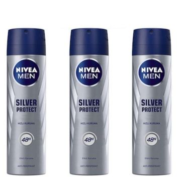 Nivea Silver Protect Erkek 3x150 ML Sprey Deodorant