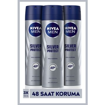 Nivea Silver Protect Erkek 3x150 ML Sprey Deodorant