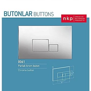 Nkp 0061 Parlak Krom Buton