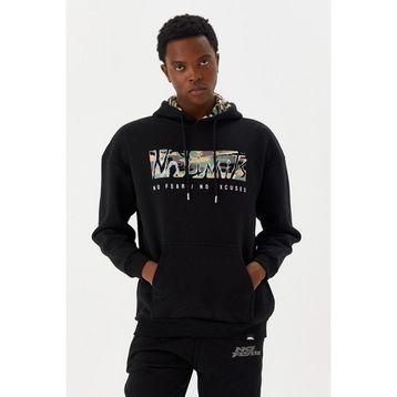 No Fear M500225 Siyah Kapüşonlu Erkek Sweatshirt