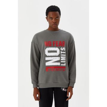 No Fear M500233 Gri Erkek Sweatshirt