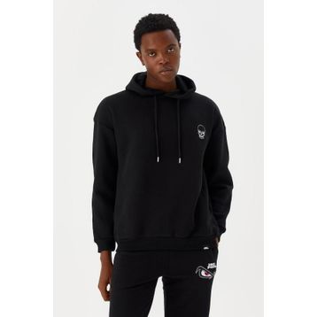 No Fear M500241 Siyah Kapüşonlu Erkek Sweatshirt