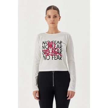 No Fear W500199 Beyaz Uzun Kollu Kadın T-shirt