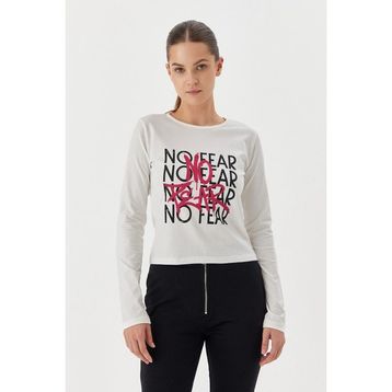 No Fear W500199 Beyaz Uzun Kollu Kadın T-shirt