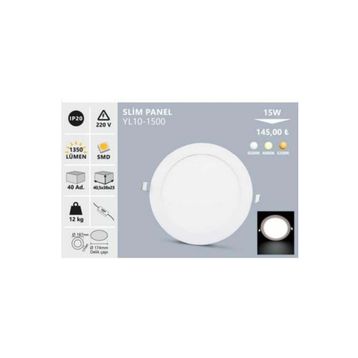 Noas YL10-1501 15W 3200K Günışığı Sıva Altı Yuvarlak Slim Led Panel