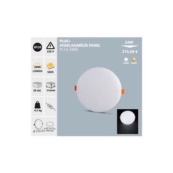 Noas YL12-2401 24W 3200K Günışığı Plus Sıva Altı Yuvarlak Ayarlanabilir Led Panel