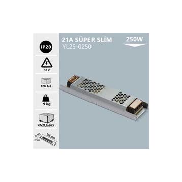 Noas YL25-0250 21 Amper 250 Watt Süper Slim Trafo