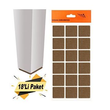 Nobel Keçe Yapışkanlı 35x35 mm 18'Li Paket Masa Sandalye Parke Zemin Koruyucu