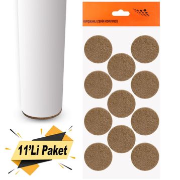 Nobel Keçe Yapışkanlı 40 mm 11'Li Paket Masa Sandalye Parke Zemin Koruyucu