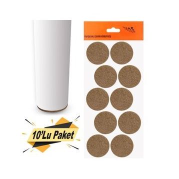Nobel Keçe Yapışkanlı 45 mm 10'lu Paket Masa Sandalye Parke Zemin Koruyucu