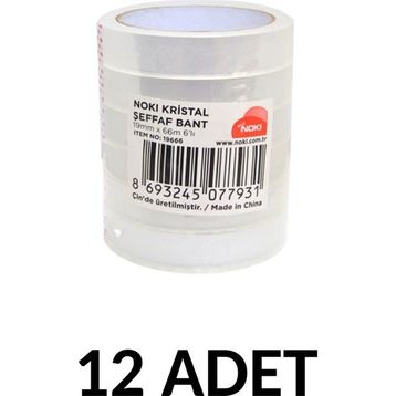 Noki 19 mm x 66 mt 12'li Şeffaf Bant