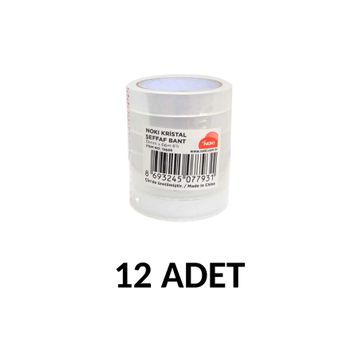 Noki 19 mm x 66 mt 12'li Şeffaf Bant