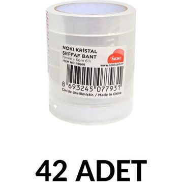 Noki 19 mm x 66 mt 42'li Şeffaf Bant