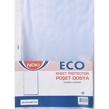 Noki Eco A4 Beyaz Kenarlı Delikli Ekoomik Gömlek Föy 30 Paketli Koli Poşet Dosya