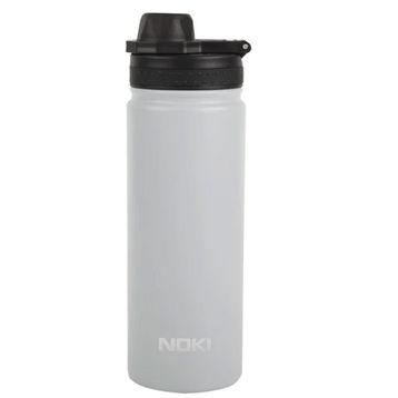 Noki T-0126 Gri Vidalı Kapak Taşıma Kulplu Çelik Matara 540 ml Termos