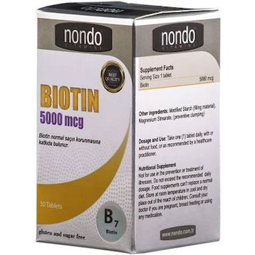 Nondo Biotin 5000 mcg 30 Tablet