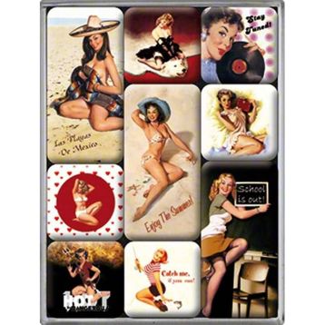 Nostalgic Art 9 Parça Pin Up Beach Buzdolabı Magneti