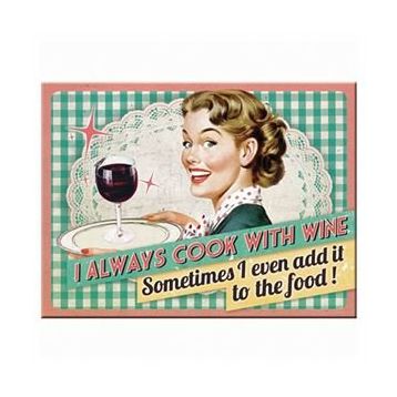 Nostalgic Art Cook With Wine 6x8 cm Magnet