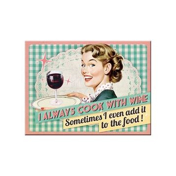 Nostalgic Art Cook With Wine 6x8 cm Magnet