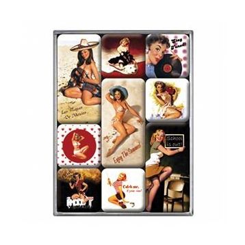 Nostalgic Art Pin-Up Beach Magnet Set