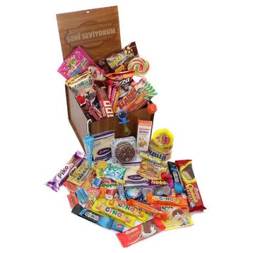 Nostaljik Bakkal Ahşap Orta Boy Seni Seviyorum Hediye Kutusu