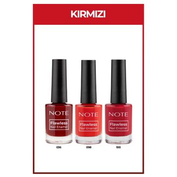 Note Nail Flawless 3'lü Kırmızı Oje Seti