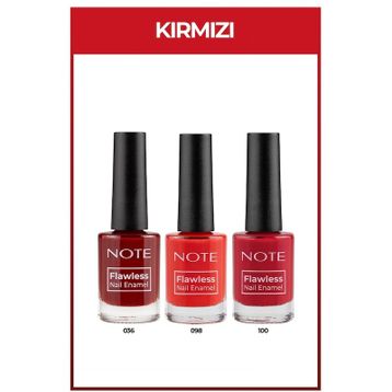 Note Nail Flawless 3'lü Kırmızı Oje Seti