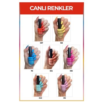 Note Nail Flawless 7'li Canlı Renkler Oje Seti