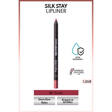 Note Silk Stay Lipliner 05 Roselle Suya Dayanıklı İpeksi Dudak Kalemi