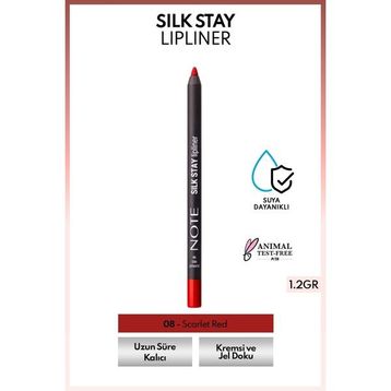 Note Silk Stay Lipliner 08 Scarlet Red Suya Dayanıklı İpeksi Dudak Kalemi
