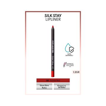 Note Silk Stay Lipliner 08 Scarlet Red Suya Dayanıklı İpeksi Dudak Kalemi
