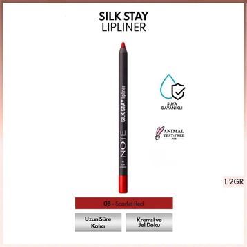 Note Silk Stay Lipliner 08 Scarlet Red Suya Dayanıklı İpeksi Dudak Kalemi