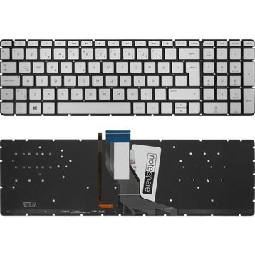 Notespare HP Omen 17-W100 17-W200 Işıklı Gümüş Türkçe Uyumlu Laptop Klavye