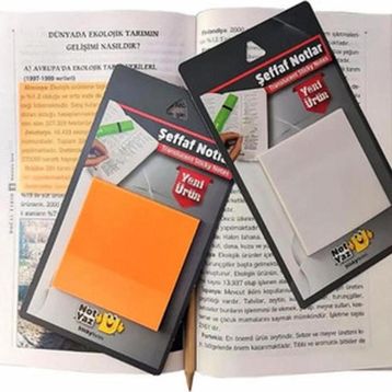 Notyaz 2'li Set Turuncu ve Renksiz Şeffaf Şeffaf Notlar