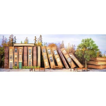 Nova 1000 Parça Ağaç Hayattır Kitap Sokağı Panoramik Puzzle