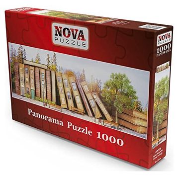 Nova 1000 Parça Ağaç Hayattır Kitap Sokağı Panoramik Puzzle
