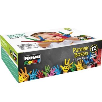 Nova Color 12x25 ML 12 Renk Parmak Boyası