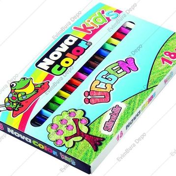 Nova Color 18 Renk Üçgen Mum Boya