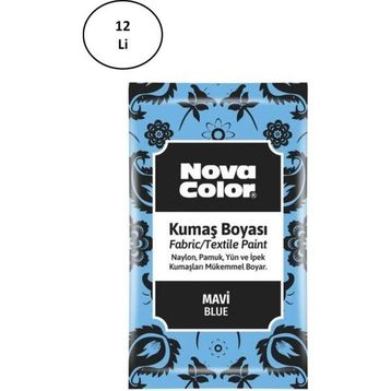 Nova Color NC-902 12'li 12 gr Mavi Toz Kumaş Boyası