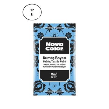 Nova Color NC-902 12'li 12 gr Mavi Toz Kumaş Boyası
